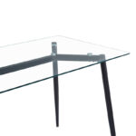 Dining table QUANA transparent glass with black legs 120x70x75cm - Image 5