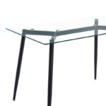 Dining table QUANA transparent glass with black legs 120x70x75cm - Image 6