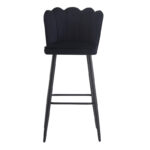 Bar stool Velvi velvet in black color 46x45x105.5cm - Слика 2