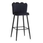 Барска столица Velvi velvet во црна боја 46x45x105.5 см