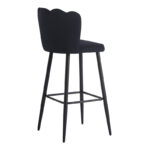 Bar stool Velvi velvet in black color 46x45x105.5cm - Слика 3