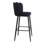 Bar stool Velvi velvet in black color 46x45x105.5cm - Слика 4