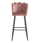 Bar stool Velvi velvet in rotten apple color 46x45x105.5cm - Image 2