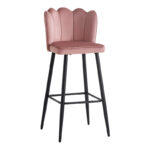 Bar stool Velvi velvet in rotten apple color 46x45x105.5cm