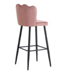 Bar stool Velvi velvet in rotten apple color 46x45x105.5cm - Image 4