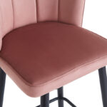 Bar stool Velvi velvet in rotten apple color 46x45x105.5cm - Image 5