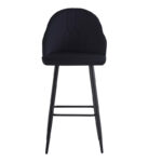 Bar stool Velva velvet in black color 46x45x113cm - Image 2