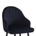Bar stool Velva velvet in black color 46x45x113cm - Image 3