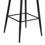 Bar stool Velva velvet in black color 46x45x113cm - Image 4