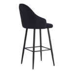 Bar stool Velva velvet in black color 46x45x113cm - Image 6