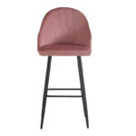 Bar stool Velva velvet in rotten apple color 46x45x113cm - Image 2