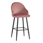 Bar stool Velva velvet in rotten apple color 46x45x113cm