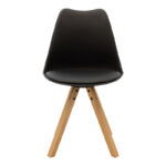 Dining table Quana-Caron set of 5 glass and pp in black-natural shade 120x70x75cm - Слика 3