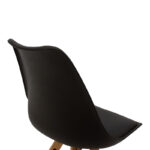 Dining table Quana-Caron set of 5 glass and pp in black-natural shade 120x70x75cm - Слика 4