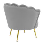 Armchair Daimon velvet grey-golden 79x74x78cm - Слика 2