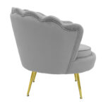 Armchair Daimon velvet grey-golden 79x74x78cm - Слика 3
