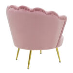 Armchair Daimon velvet pink-golden 79x74x78cm - Слика 3