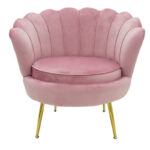 Armchair Daimon velvet pink-golden 79x74x78cm - Слика 5