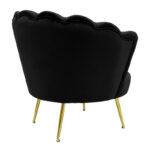 Armchair Daimon velvet black-golden 79x74x78cm - Слика 2