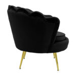 Armchair Daimon velvet black-golden 79x74x78cm - Слика 3