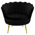 Armchair Daimon velvet black-golden 79x74x78cm - Слика 4
