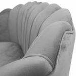 2 seater sofa Daimon velvet grey 134x70x77cm - Слика 3