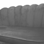 2 seater sofa Daimon velvet grey 134x70x77cm - Слика 5