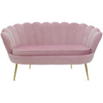 2 seat sofa Daimon velvet pink 134x70x77cm - Слика 3