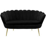 2 seater sofa Daimon velvet black 134x70x77cm - Слика 2