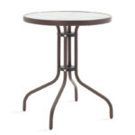 Watson table metal brown-glass D60x70cm