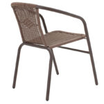 Obbi armchair metal-pe in brown color 54x56x73cm - Image 2