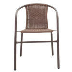 Obbi armchair metal-pe in brown color 54x56x73cm - Image 4