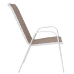 Armchair Calan metal white-textilene brown 55x75x90cm - Слика 3