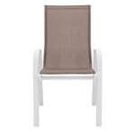 Armchair Calan metal white-textilene brown 55x75x90cm - Слика 4