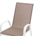 Armchair Calan metal white-textilene brown 55x75x90cm - Слика 5