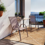 Chair Calan metal dark brown-textilene brown 55x75x90cm - Слика 2