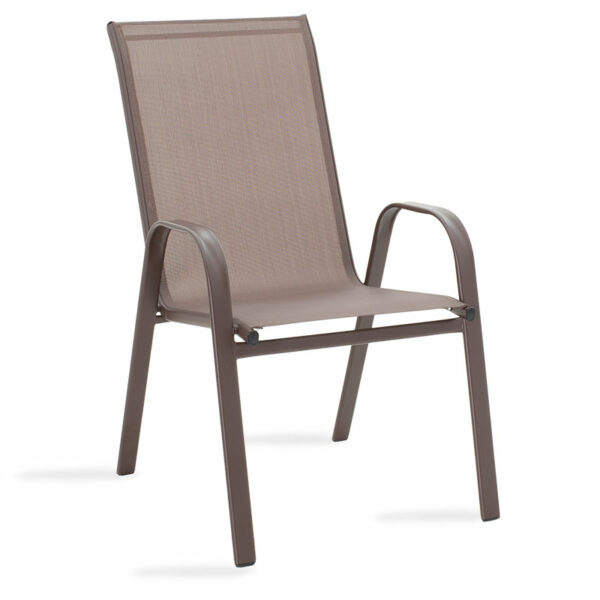 Chair Calan metal dark brown-textilene brown 55x75x90cm