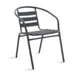 Tade stack metal armchair in black color 54x62x74cm