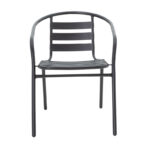 Tade stack metal armchair in black color 54x62x74cm - Image 4