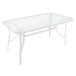 Table Ensure metal white-glass 120x70x70cm - Слика 3