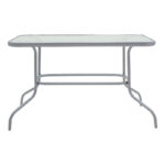 Valor table metal light gray-glass 120x70x70cm - Image 2