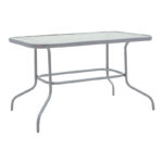 Valor table metal light gray-glass 120x70x70cm