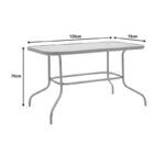 Valor table metal light gray-glass 120x70x70cm - Image 4