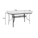 Ensure table metal brown-glass 120x70x70cm - Слика 5
