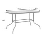 Valor table metal white-glass 140x80x70cm - Слика 4