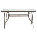 Ensure table metal brown-glass 140x80x70cm - Слика 2