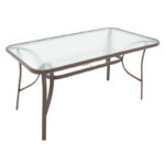 Ensure table metal brown-glass 140x80x70cm - Слика 3