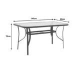 Ensure table metal brown-glass 140x80x70cm - Слика 5