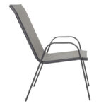 Calan stackable metal armchair anthracite-textilene anthracite 55x75x90cm - Слика 3