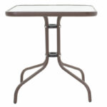 Маса Вотсон метална кафеава-стаклена 80x80x70 см